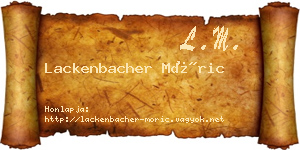 Lackenbacher Móric névjegykártya
